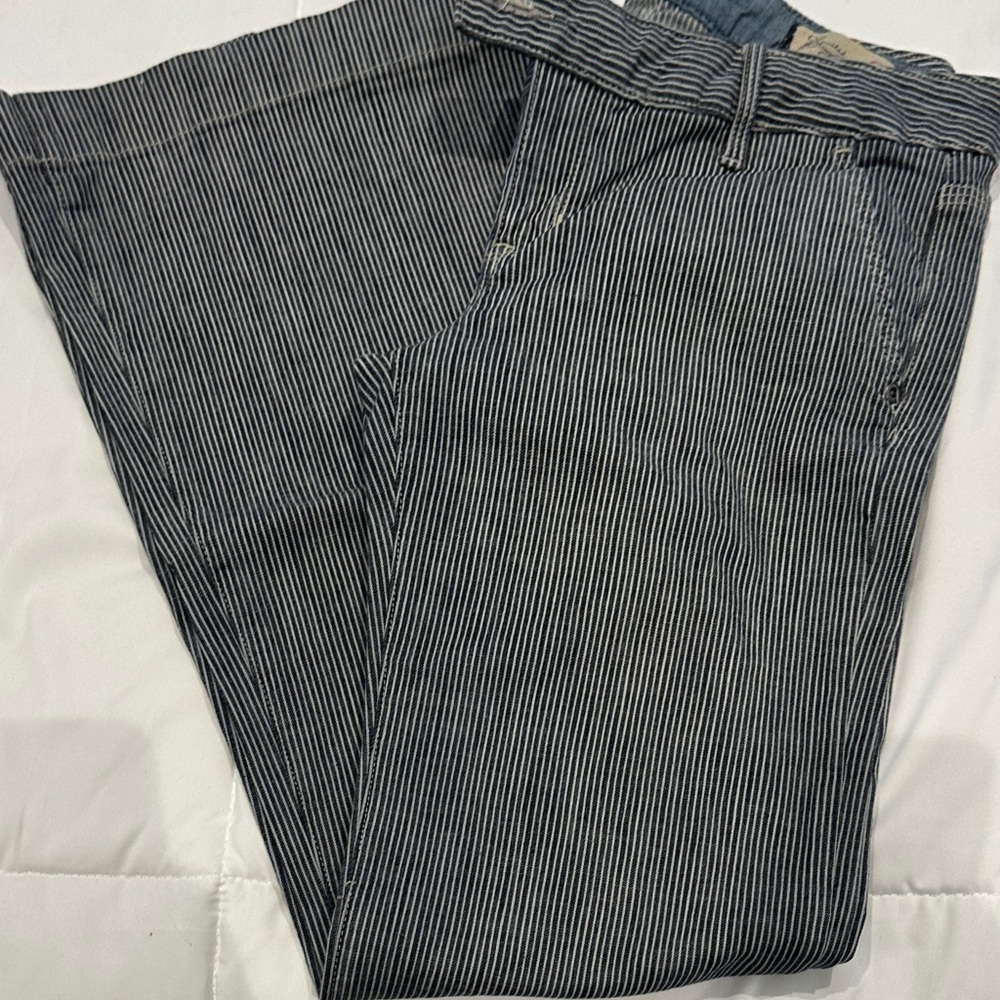 Gap pants, railroad stripe flared leg